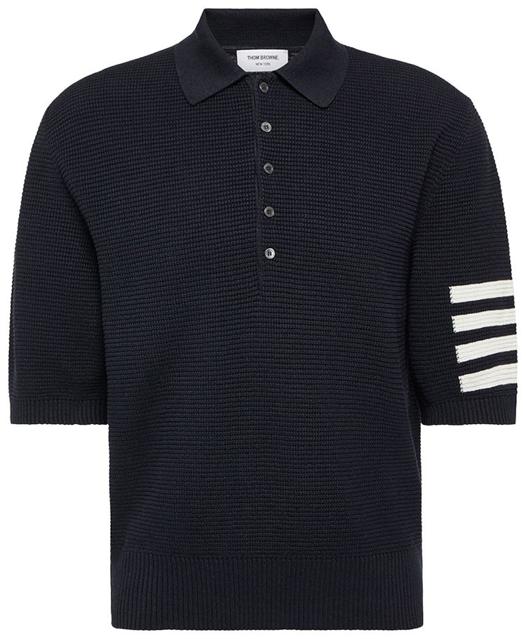 Thom Browne 4 Bar Relaxed Fit Polo Navy