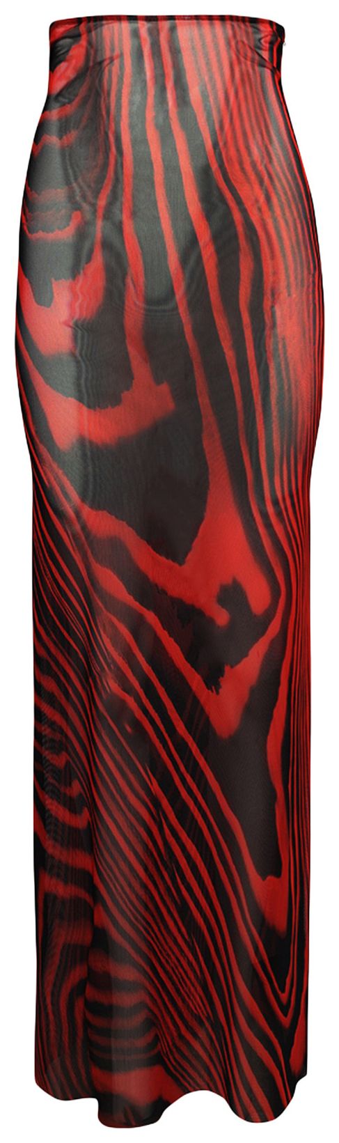David Koma Printed Mesh Maxi Skirt RedBlack