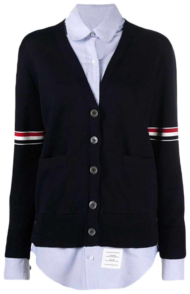 Thom Browne Combo Cardigan Shirt Navy