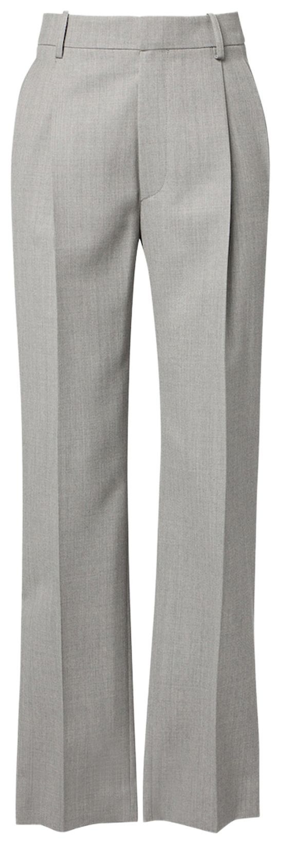 Victoria Beckham Drop Waist Straight Leg Trouser Light Grey Melange