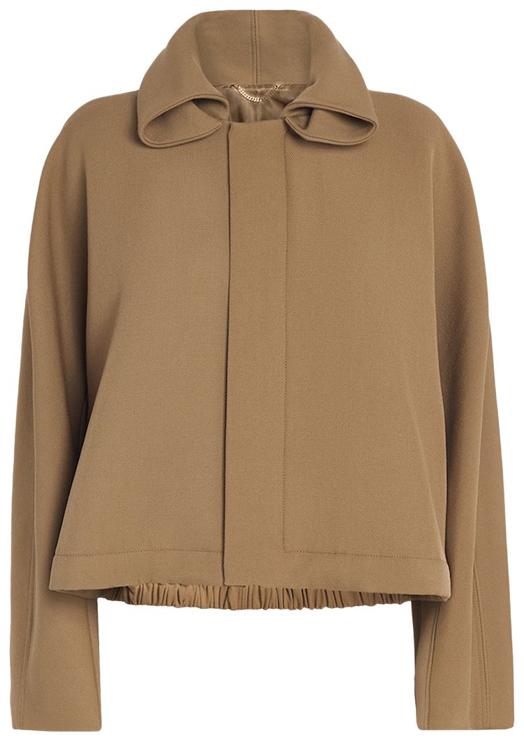 Victoria Beckham Oversized Roll Neck Bomber Dark Camel