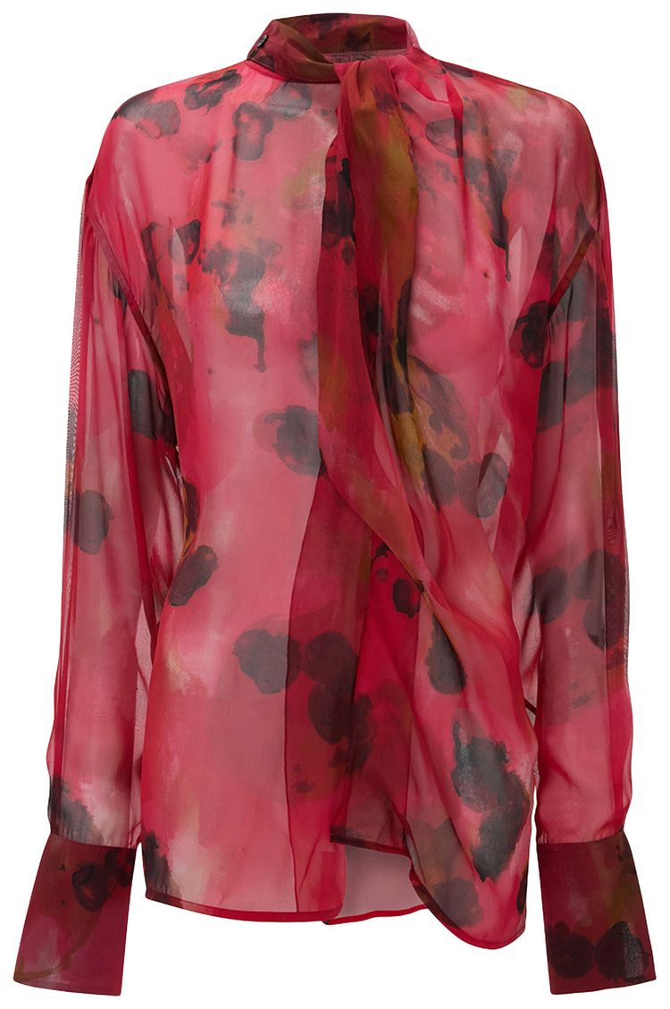 Victoria Beckham Drape Detail Blouse Raspberry