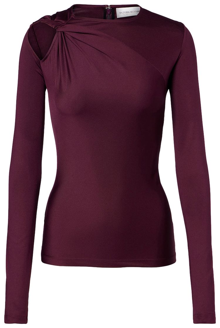 Victoria Beckham Twist Armhole Detail Top Merlot
