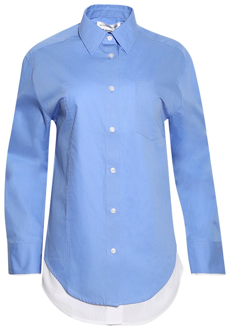 Victoria Beckham Double Layer Shirt Oxford Blue