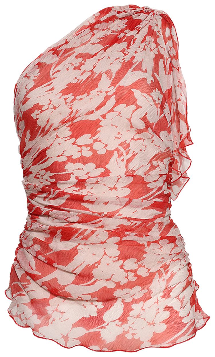 Victoria Beckham One Shoulder Draped Top ChilliBlush