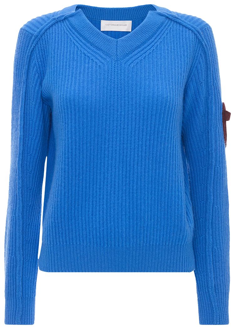 Victoria Beckham V Neck Jumper RegattaBurgundy