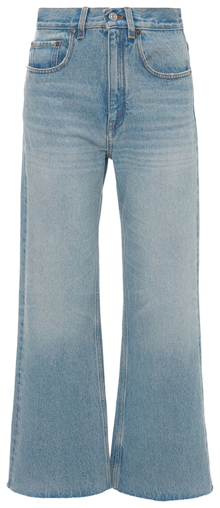 Victoria Beckham Wide Leg Cropped Jean Pale Blue Wash