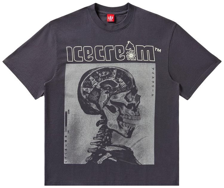 Icecream Money On My Mind Knit Oversized Tee Charcoal