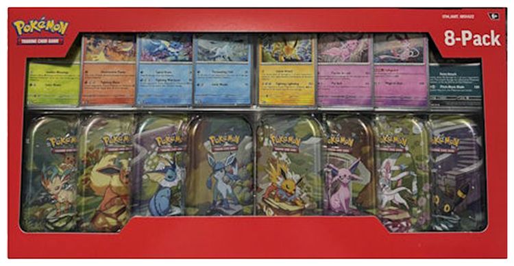 Pokemon Scarlet  Violet Prismatic Evolutions Mini Tins 8 Pack Costco Exclusive
