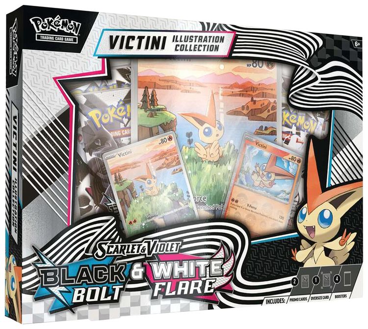 Pokemon Scarlet  Violet Black Bolt  White Flare Unova Victini Illustration Poster Collection Box