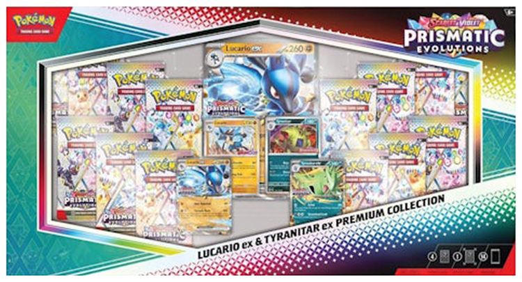 Pokemon Scarlet  Violet Prismatic Evolutions Lucario ex  Tyranitar ex Premium Collection Sams Club