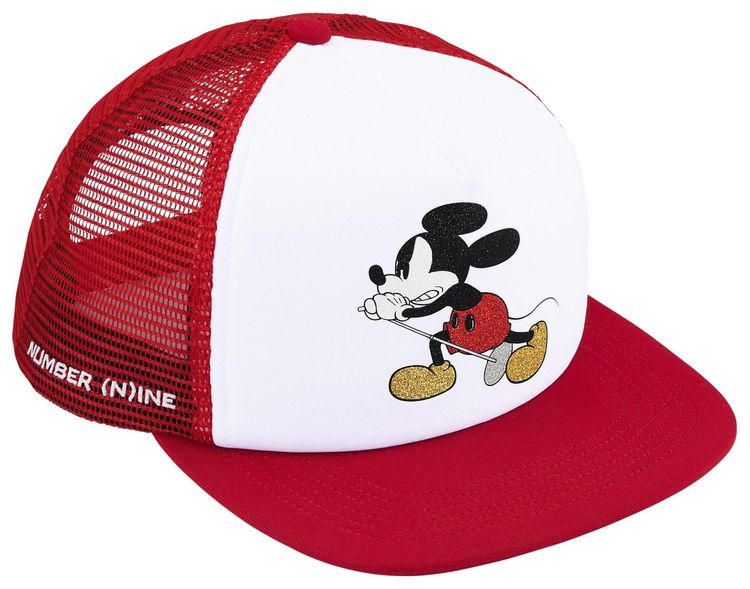 Supreme x Number NIne x Mickey Mouse Mesh Back 5 Panel Red