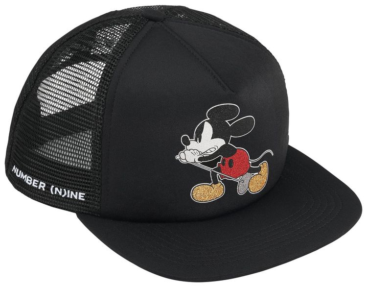 Supreme x Number NIne x Mickey Mouse Mesh Back 5 Panel Black