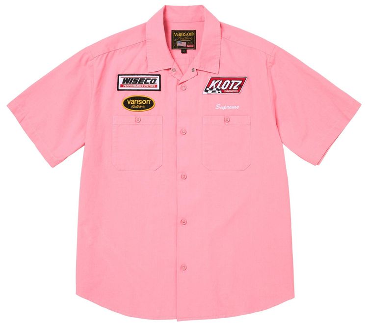 Supreme x Vanson Leathers Short Sleeve Work Shirt Pink