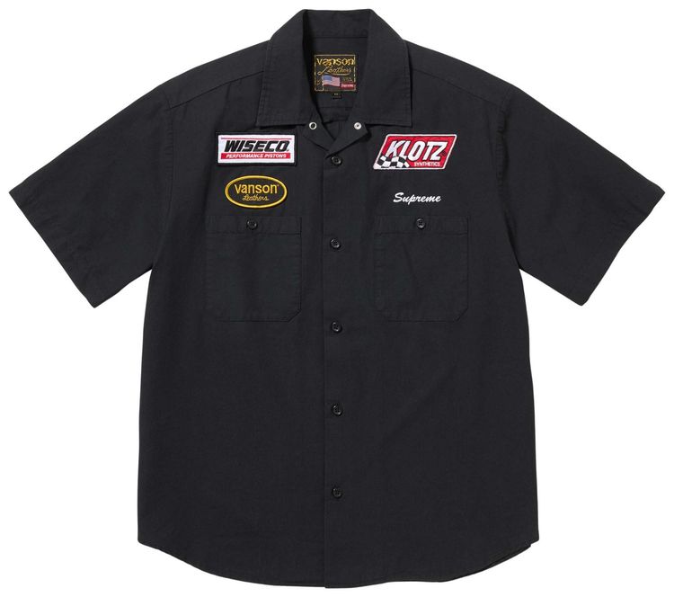 Supreme x Vanson Leathers Short Sleeve Work Shirt Black