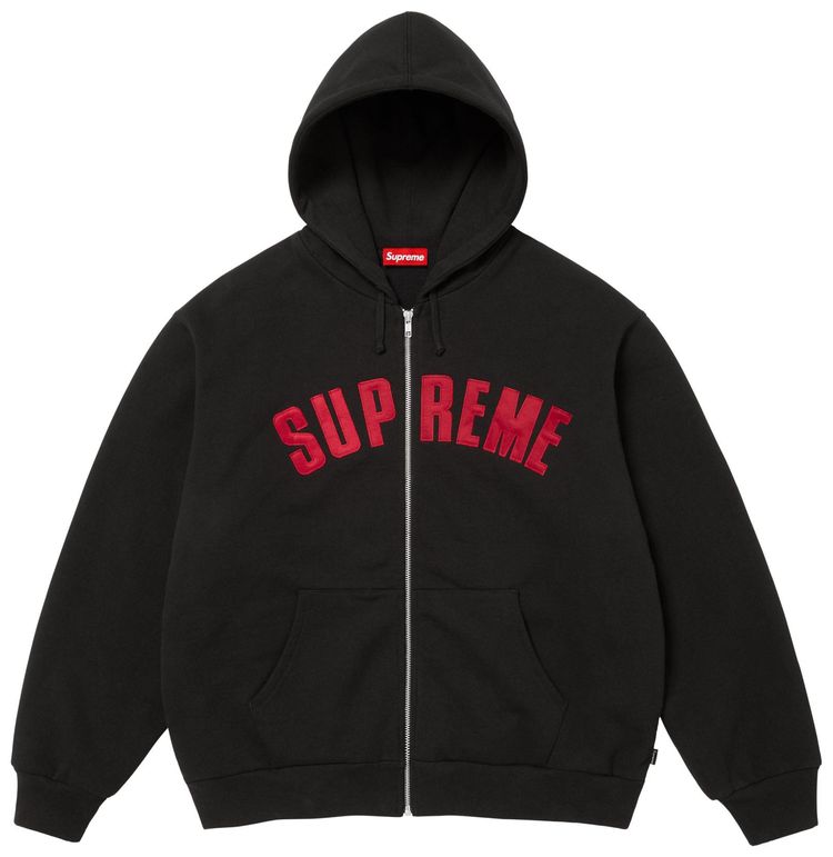 Supreme Arc Thermal Lined Zip Up Hooded Sweatshirt Black