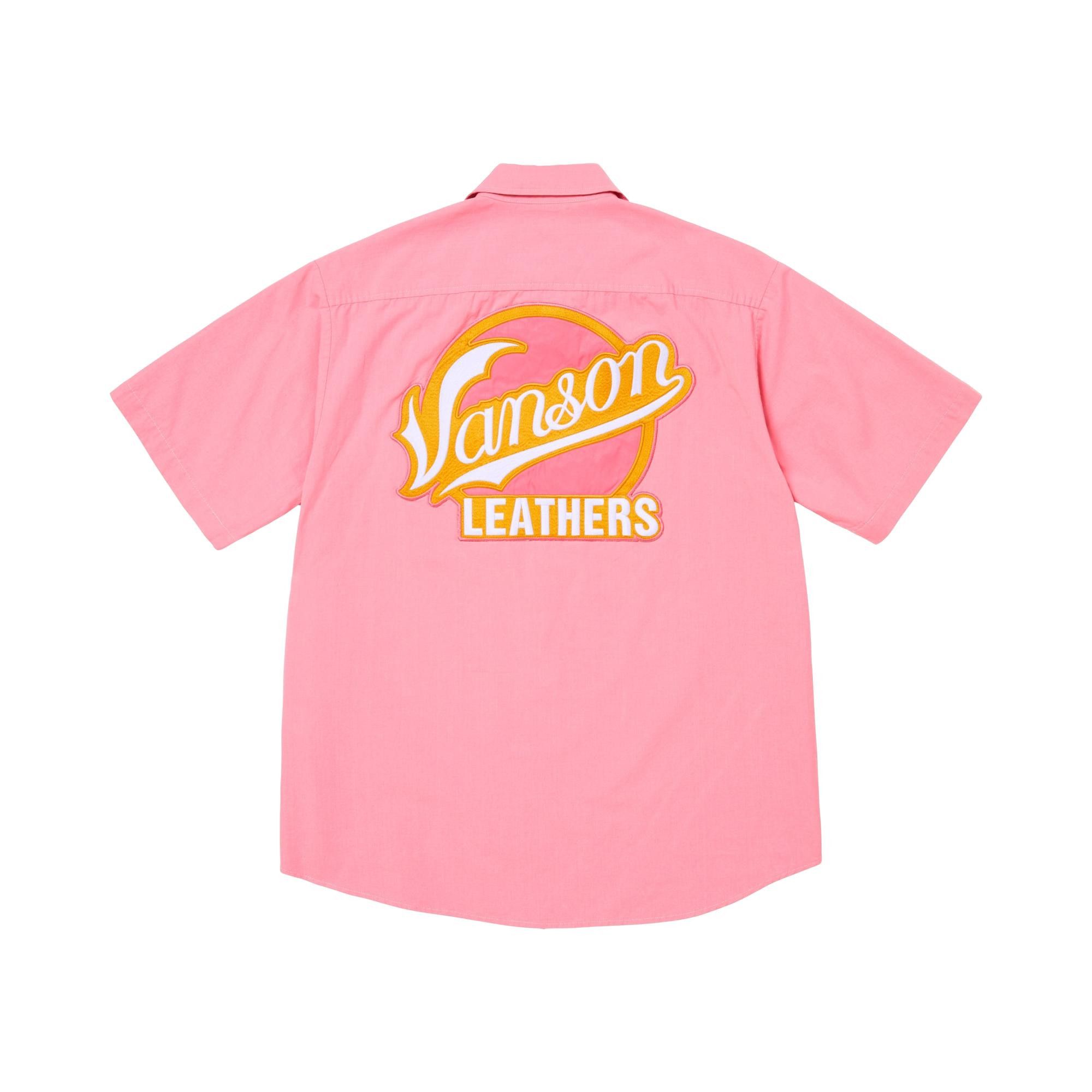 Buy Supreme x Vanson Leathers Short-Sleeve Work Shirt 'Pink
