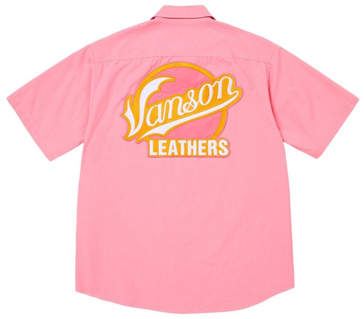 Supreme x Vanson Leathers Short Sleeve Work Shirt Pink