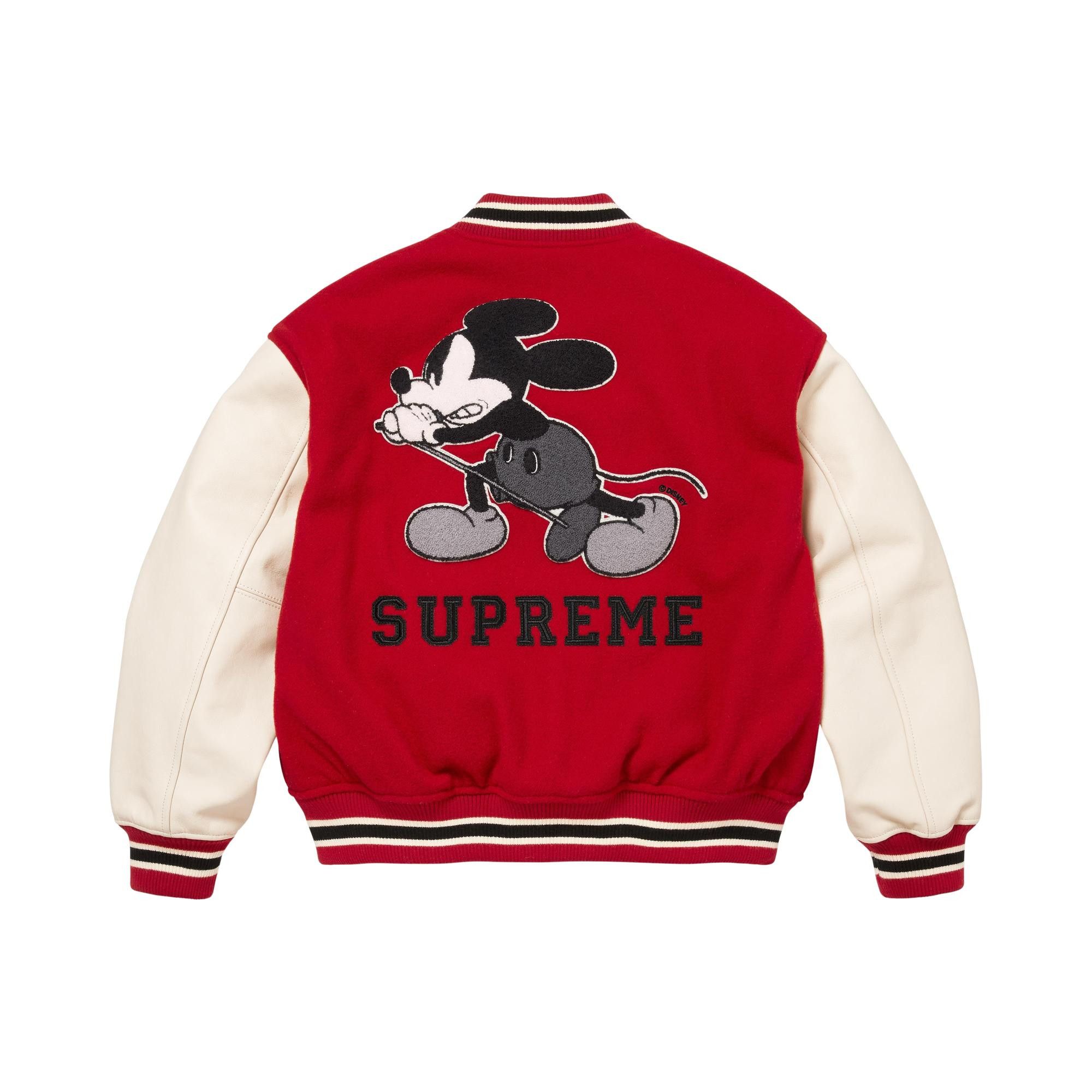 「WATA」Supreme x Number (N)ine Buy Supreme x Number (N)Ine x Mickey Mouse Varsity Jacket 'Red