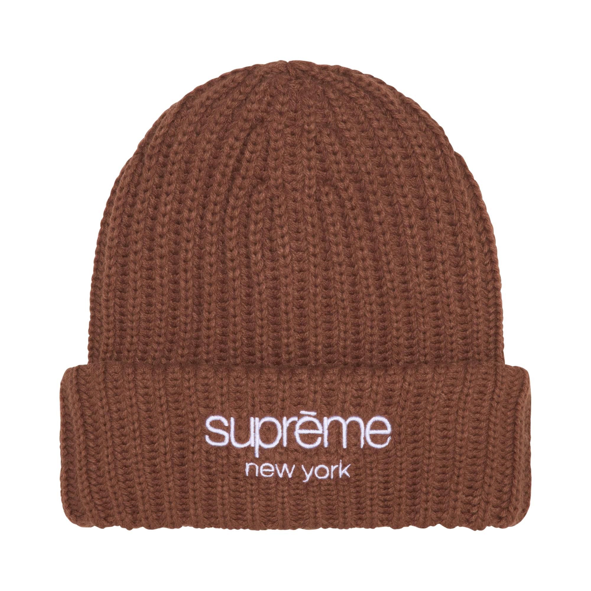 帽子 supreme 21aw dollar beanie brown Buy Supreme Chunky Rib Classic Logo Beanie 'Brown' - FW25BN42
