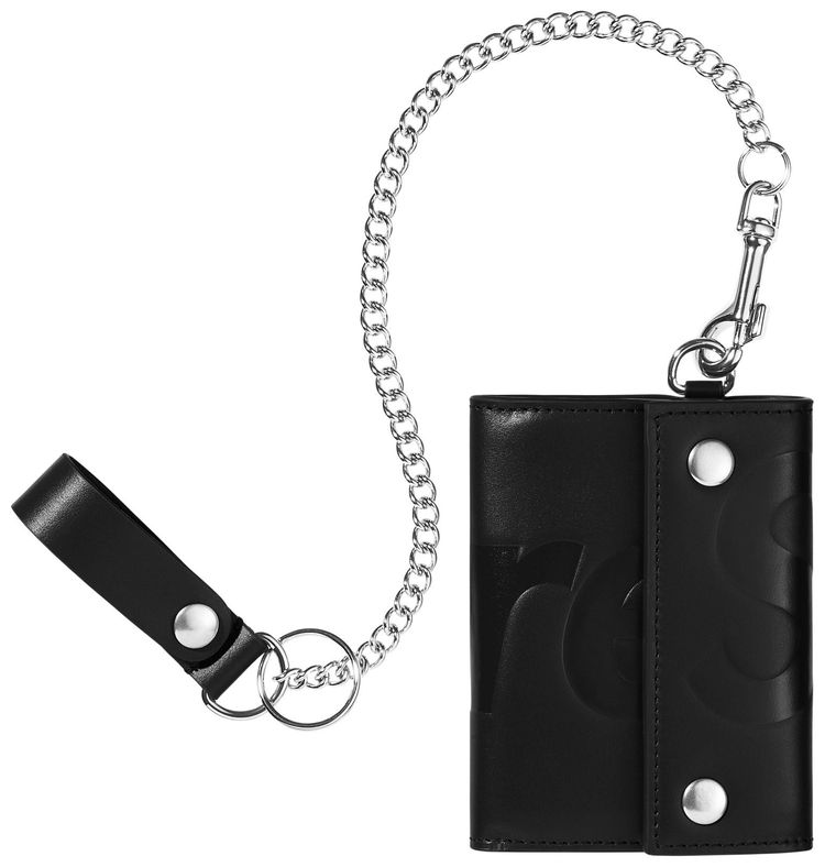 Supreme Leather Chain Wallet Black