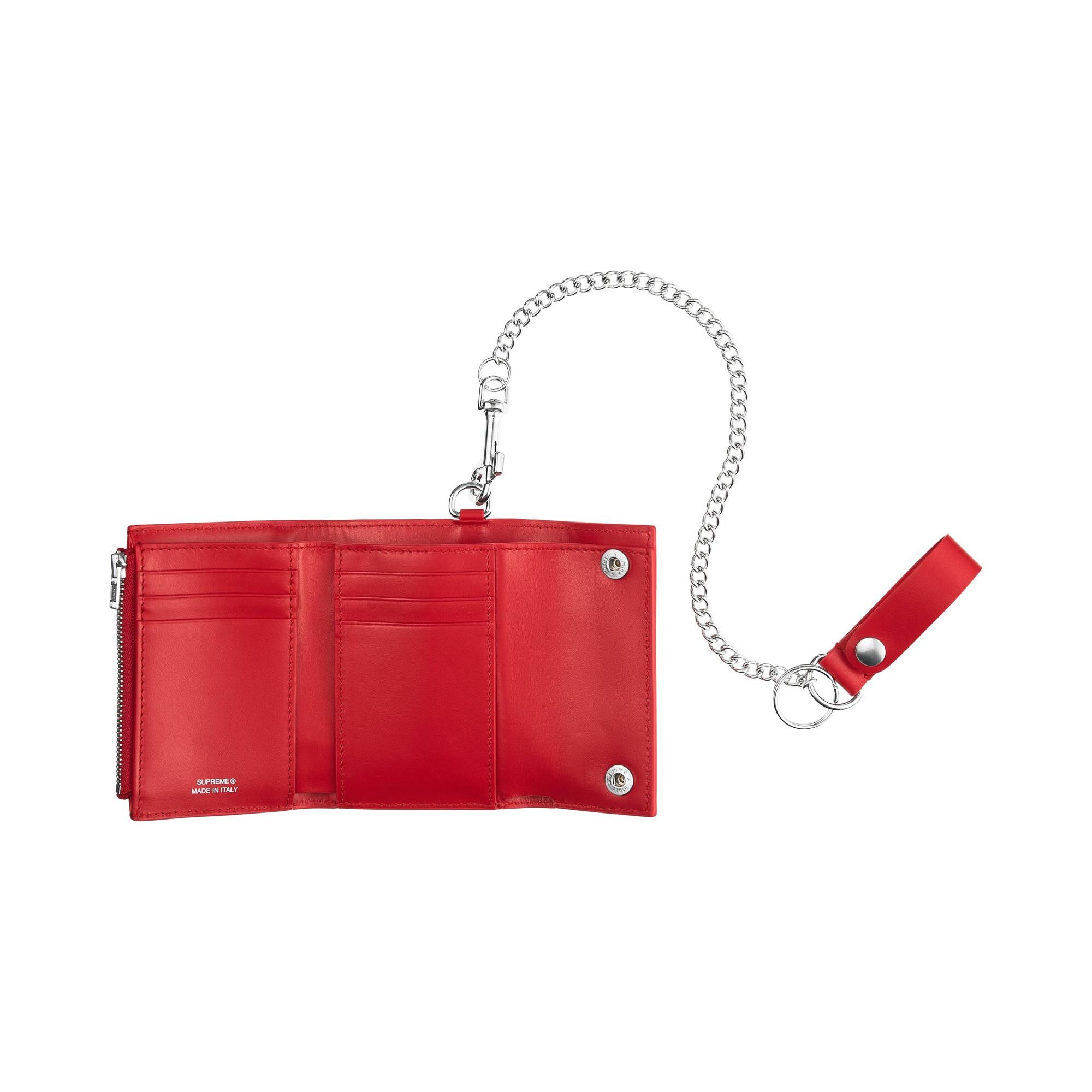 Buy Supreme Leather Chain Wallet 'Red' - FW25B13 RED | GOAT