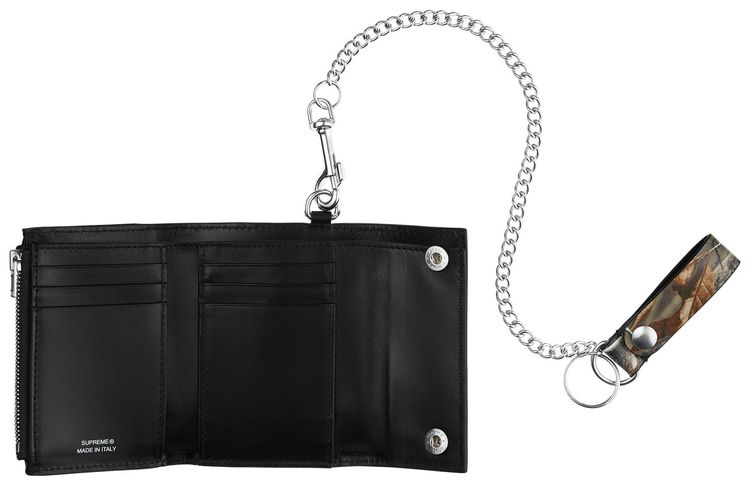 Supreme Leather Chain Wallet Realtree AP Camo