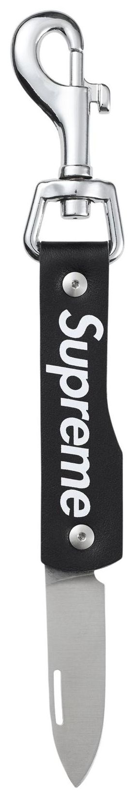 Supreme Leather Clip Knife Black