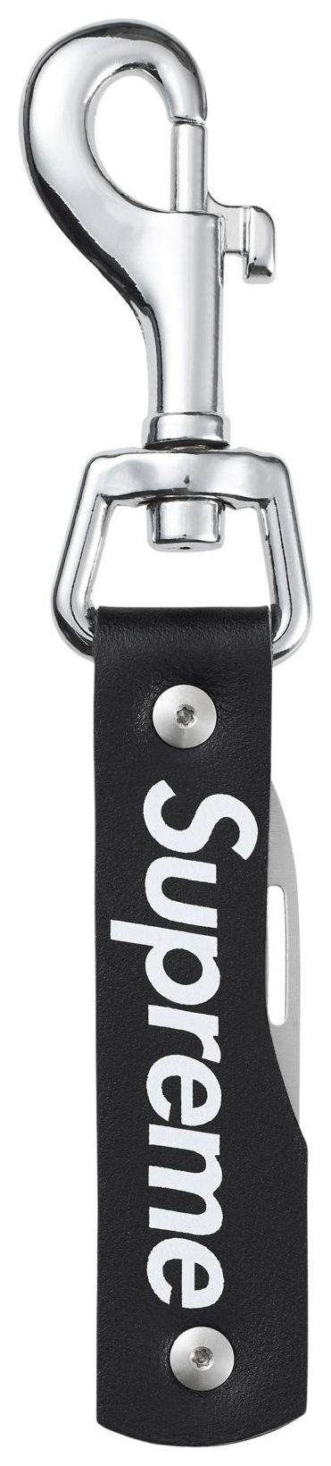 Supreme Leather Clip Knife Black