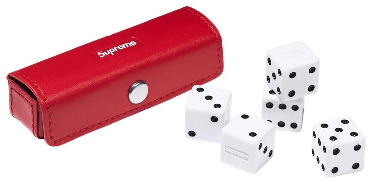 Supreme Leather Dice Set Red