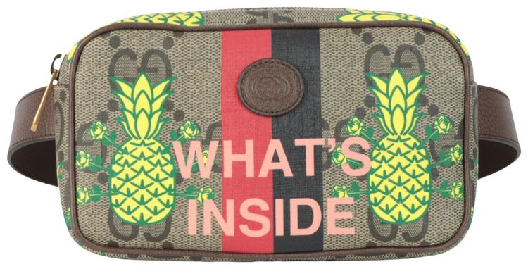 Gucci Pineapple GG Supreme Belt Bag Brown