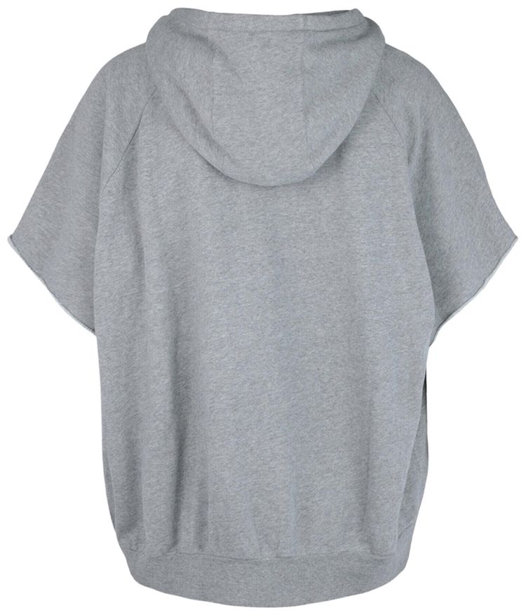 Givenchy Crest Oversized Short Sleeve Raglan Hoodie Grey