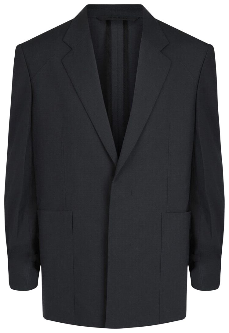 Givenchy Boxy Fit Single Button Blazer Charcoal