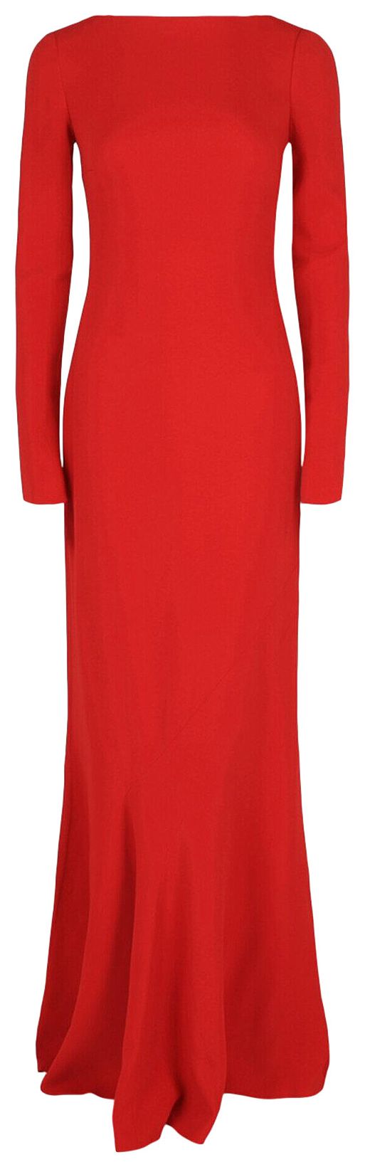 Givenchy Crisscross Chain Strap Gown Vermilion