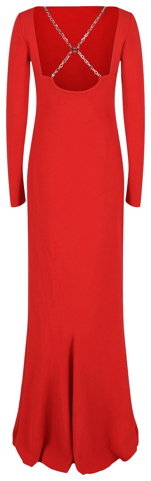 Givenchy Crisscross Chain Strap Gown Vermilion
