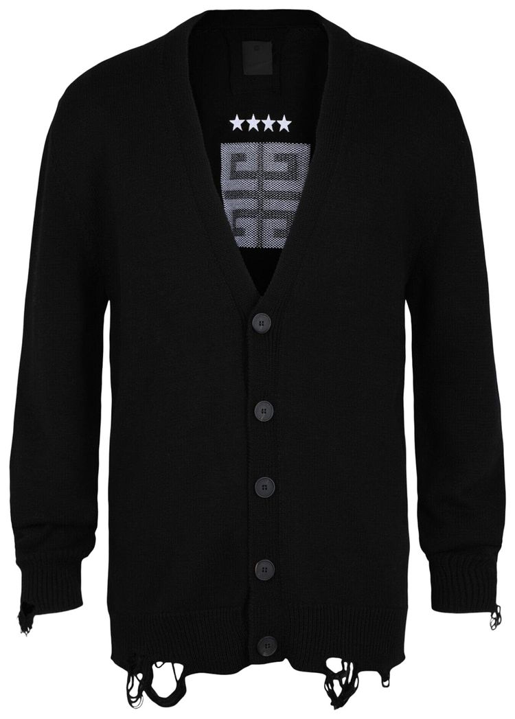 Givenchy Embroidered Star 4G Logo Cardigan BlackWhite
