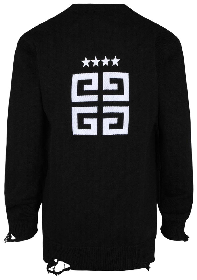 Givenchy Embroidered Star 4G Logo Cardigan BlackWhite