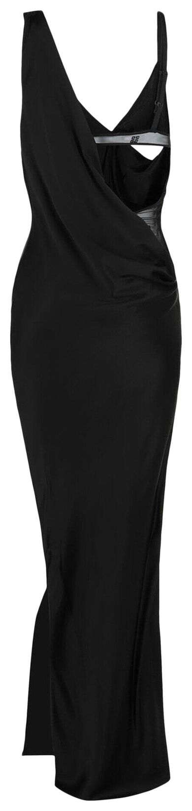 Givenchy Draped Mesh 4G Gown Black