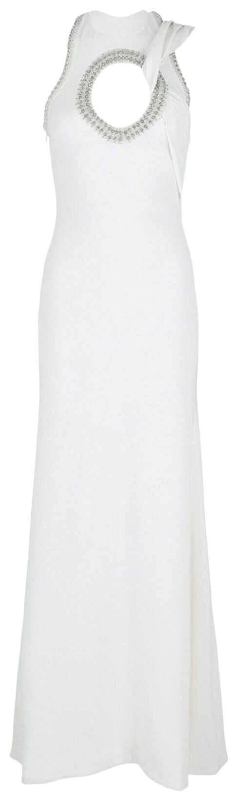 Givenchy Cutout Crystal Embellished Gown WhiteSilver