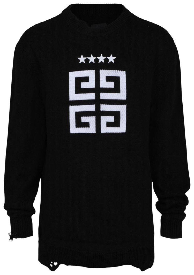 Givenchy Embroidered Star 4G Logo Sweater BlackWhite