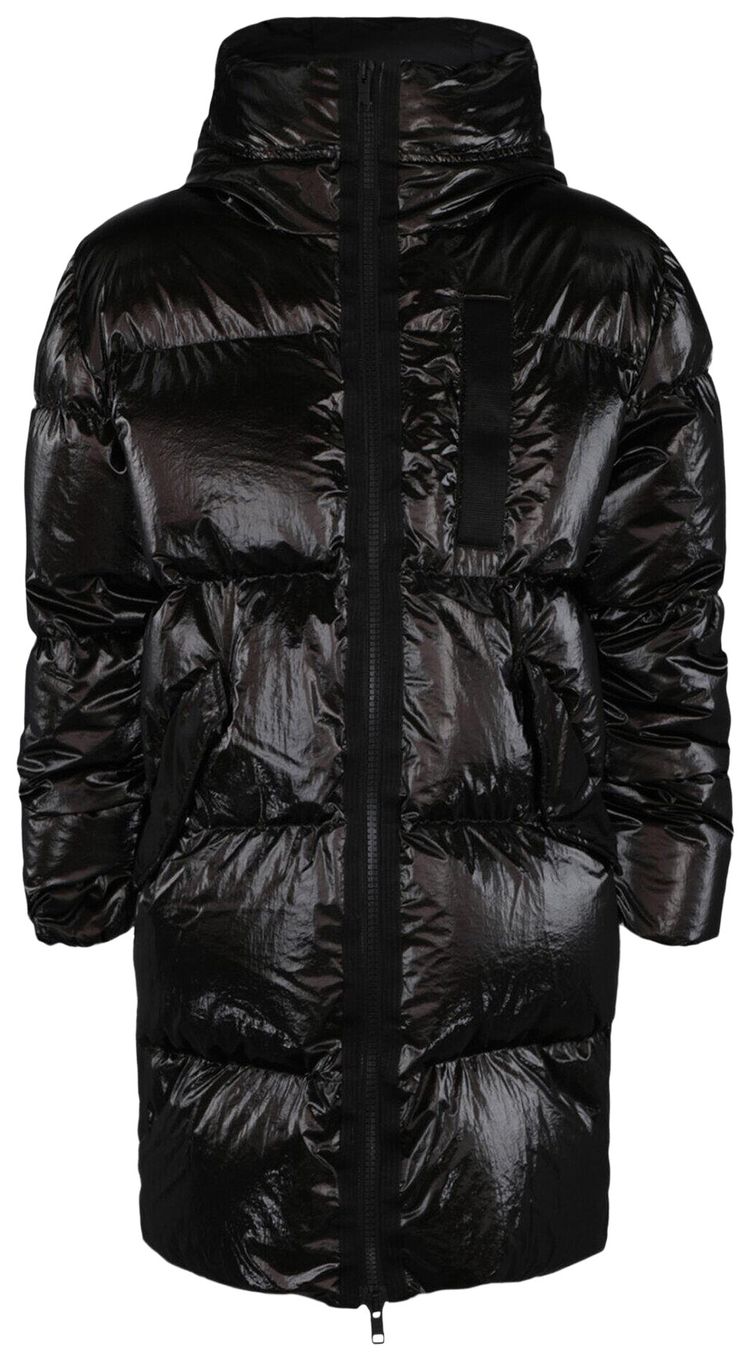 Givenchy Metallic Long Puffer Jacket Black