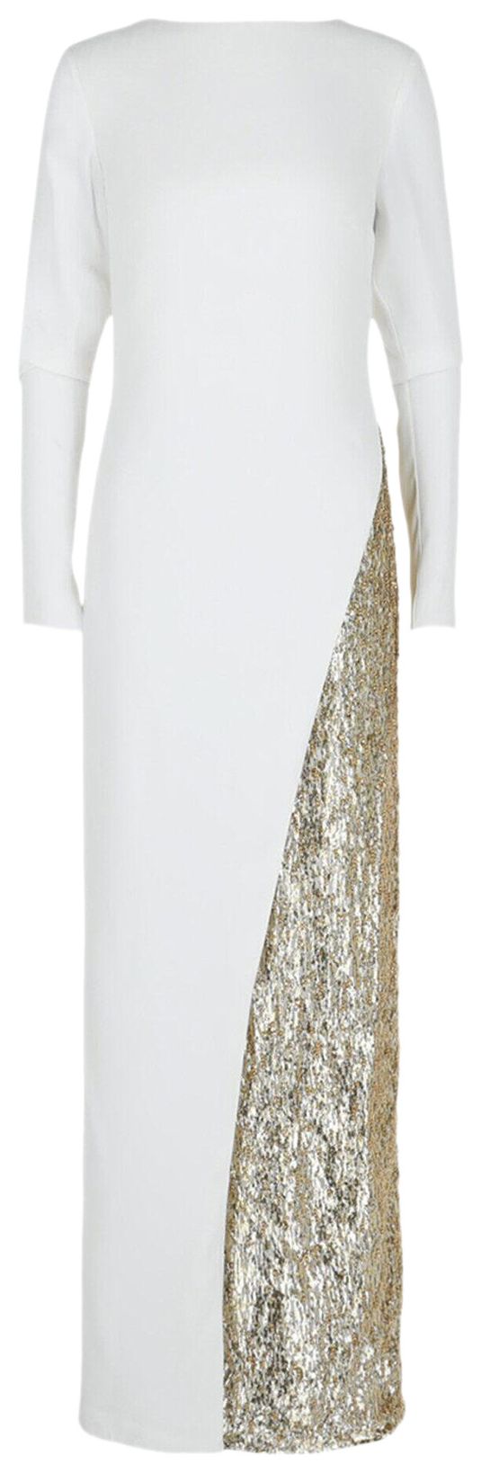 Givenchy Metallic Sequin Gown WhiteGold