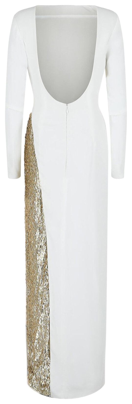 Givenchy Metallic Sequin Gown WhiteGold