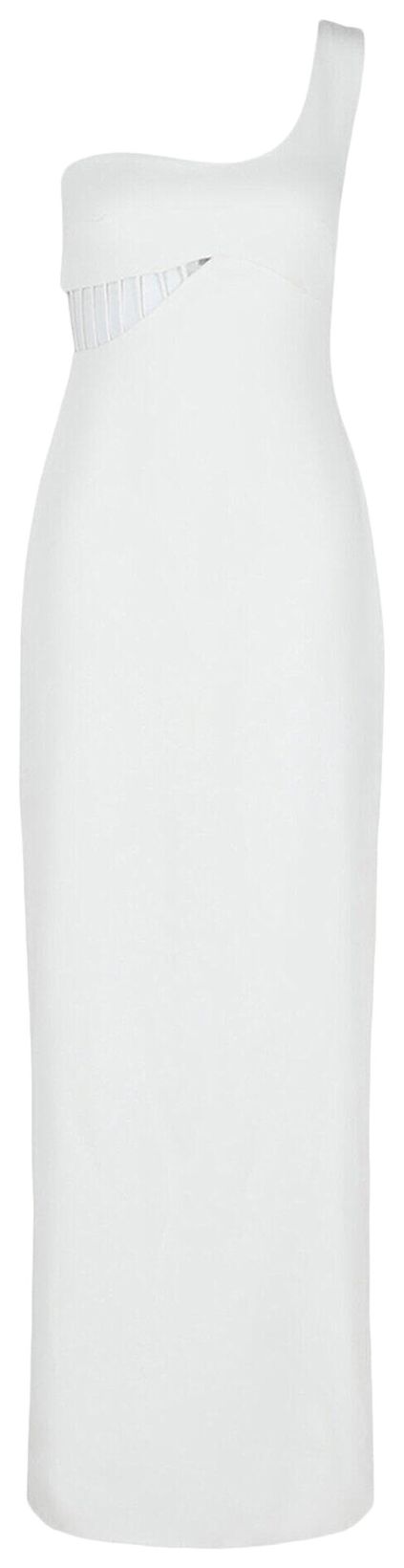 Givenchy One Shoulder Cutout Gown Off White