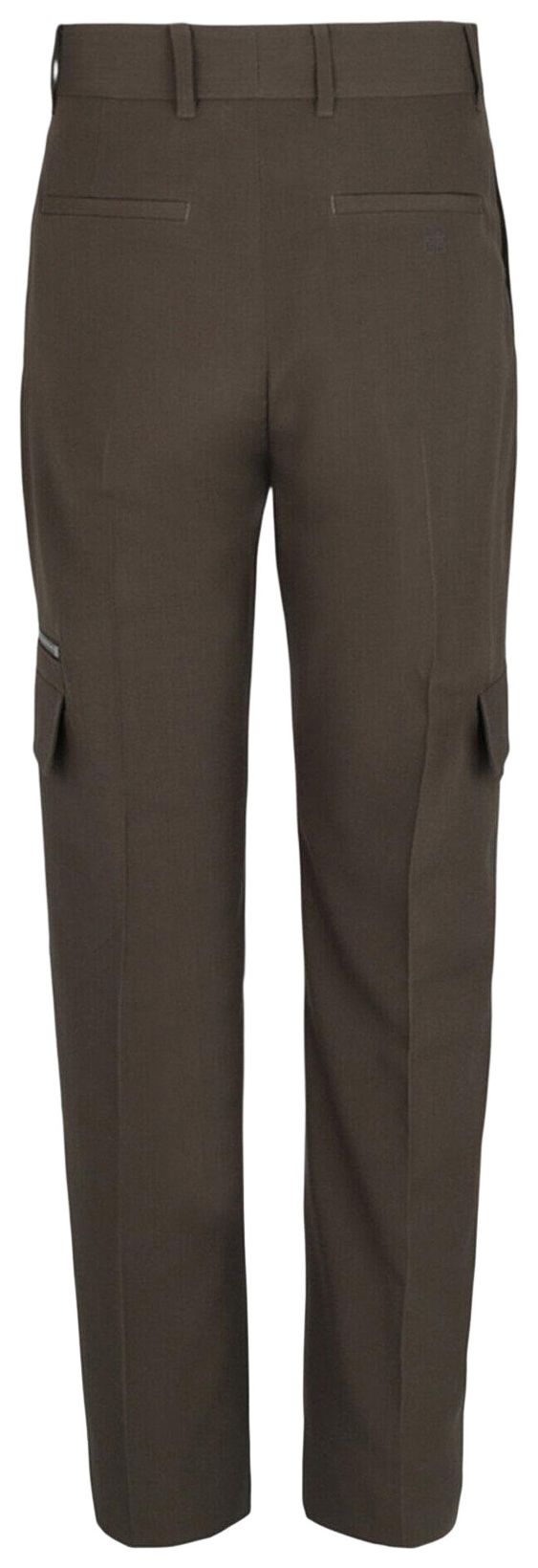Givenchy Tailored Wool Pants with Pocket Details Khaki