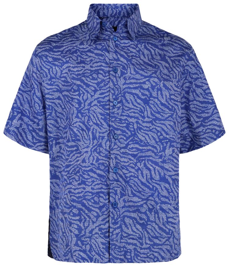 Givenchy Printed Short Sleeve Shirt Blue