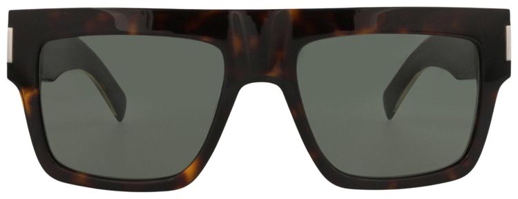 Saint Laurent Square Frame Recycled Acetate Sunglasses HavanaGrey