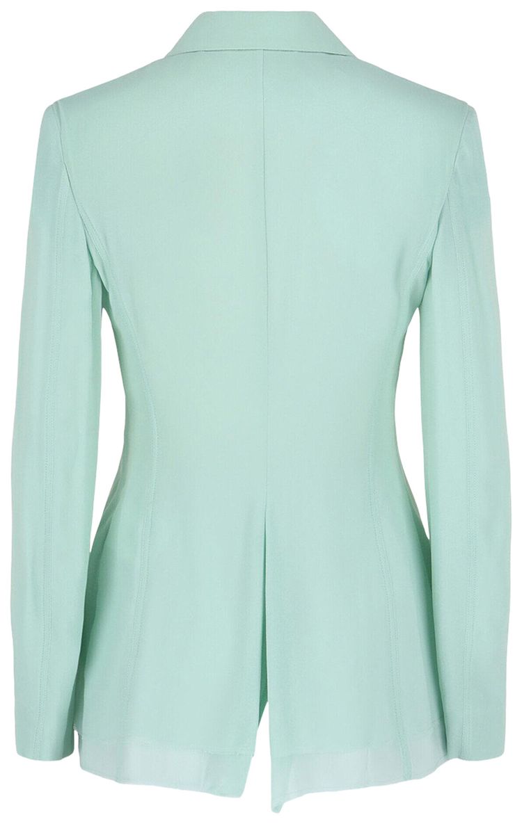 Givenchy Single Breasted Sheer Silk Blazer Green Mint