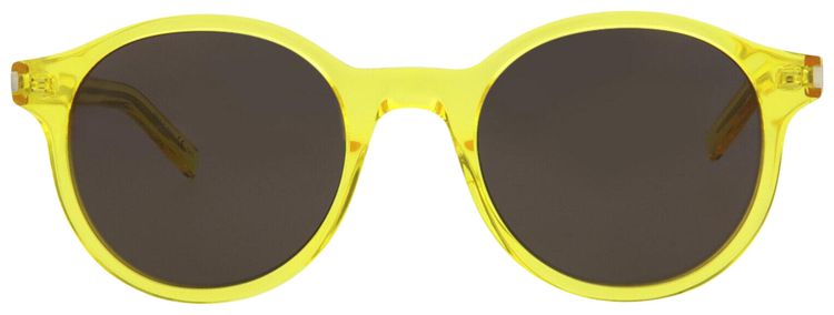 Saint Laurent Round Frame Acetate Sunglasses YellowBlack