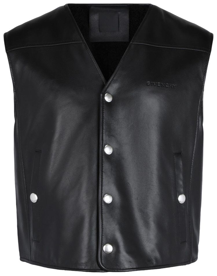 Givenchy Snap Leather Vest Black